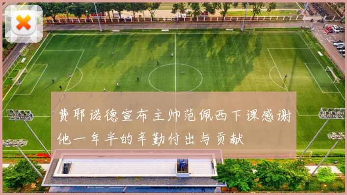 费耶诺德宣布主帅范佩西下课感谢他一年半的辛勤付出与贡献